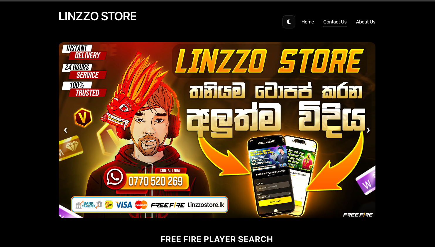 Linzzo Store gaming web app